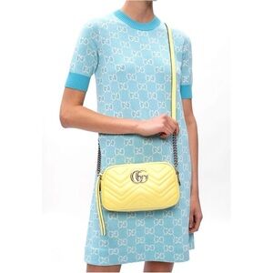 Authentic Gucci Marmont crossbody bag yellow leather